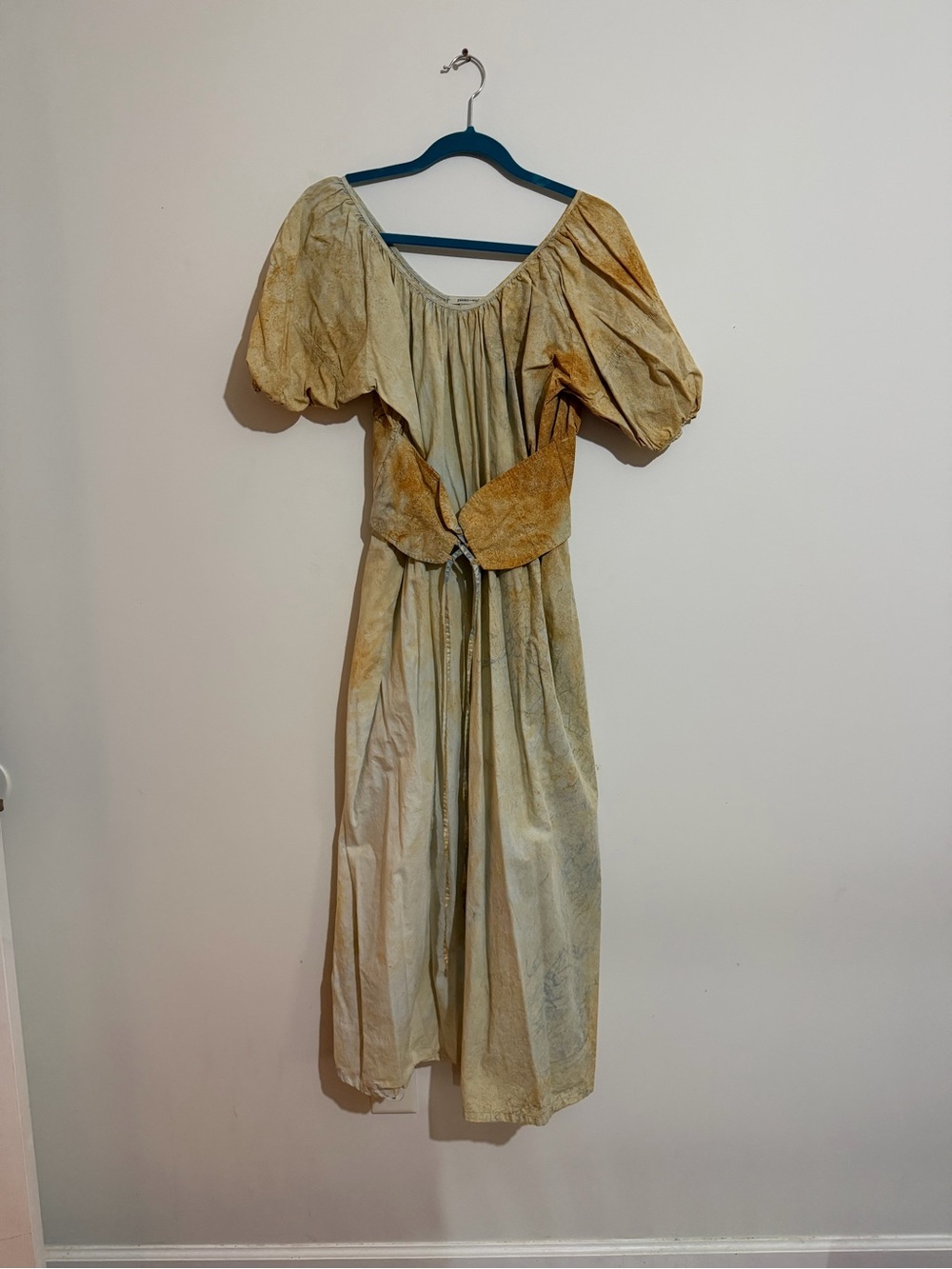 Paloma Wool Yellow Puff Sleeve Midi Dress